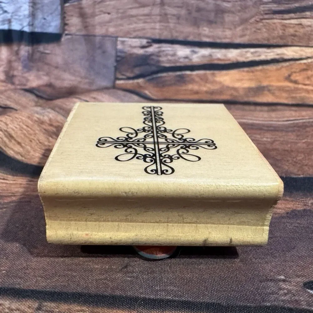 Decorative Cross Rubber Stamp Wood Mounted Craft Scrapbooking Faith Christian